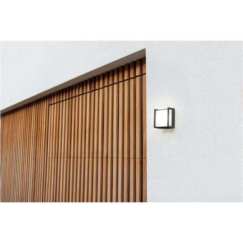 Āra sienas lampa Lutec Qubo, 9.5W, LED, IP54, antracīta krās., 14 cm x 14 cm