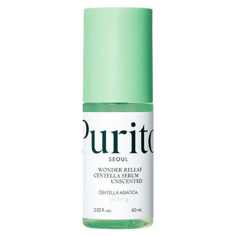 PURITO SEOUL Wonder Releaf serums sejas ādai ar Centella Asiatica ekstraktu, bez aromāta 60ml