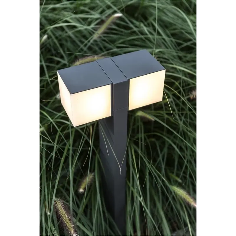 Brīvi stāvošs āra gaismeklis Lutec Cuba, 11.5W, LED, IP54, antracīta krās., 11 cm x 75 cm