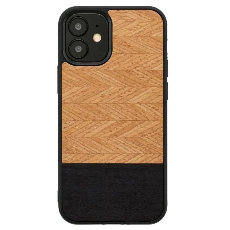 MAN&WOOD case for iPhone 12 mini herringbone nero black