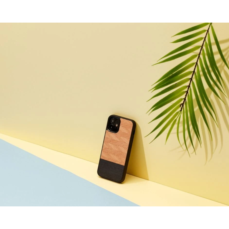 MAN&WOOD case for iPhone 12 mini herringbone nero black