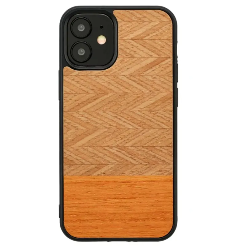 MAN&WOOD case for iPhone 12 mini herringbone arancia black