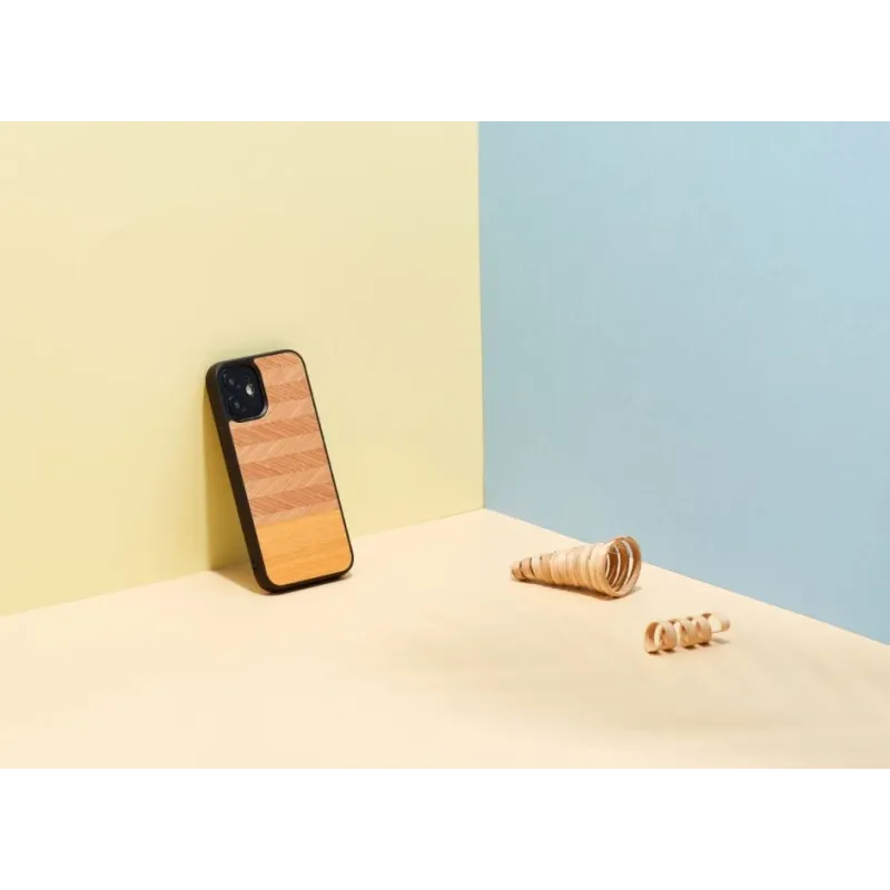 MAN&WOOD case for iPhone 12 mini herringbone arancia black