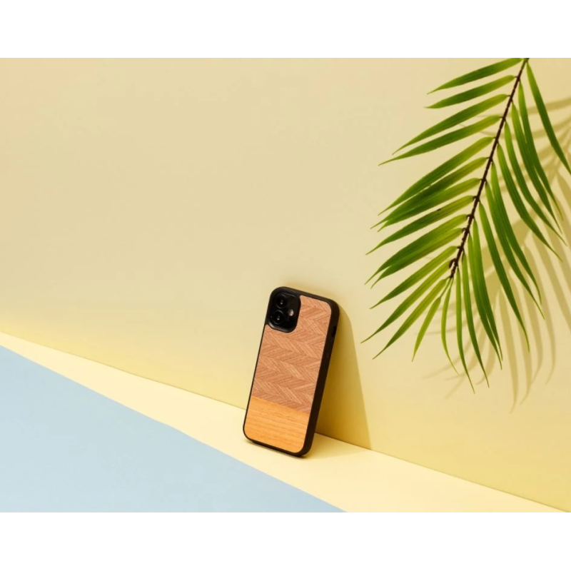 MAN&WOOD case for iPhone 12 mini herringbone arancia black