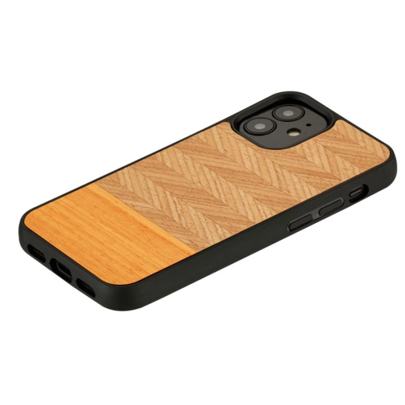 MAN&WOOD case for iPhone 12 mini herringbone arancia black
