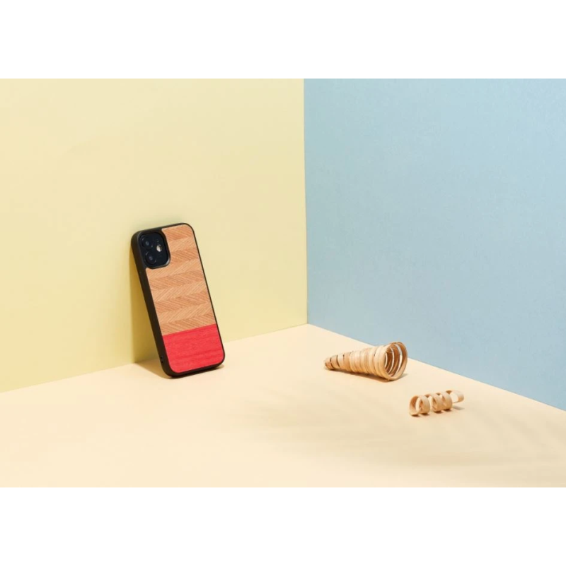 MAN&WOOD case for iPhone 12 mini herringbone azalea black
