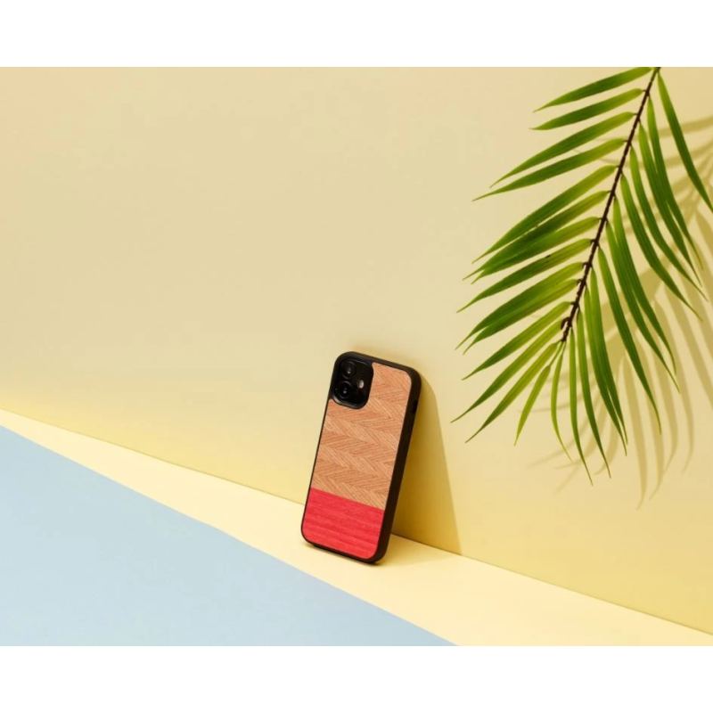 MAN&WOOD case for iPhone 12 mini herringbone azalea black