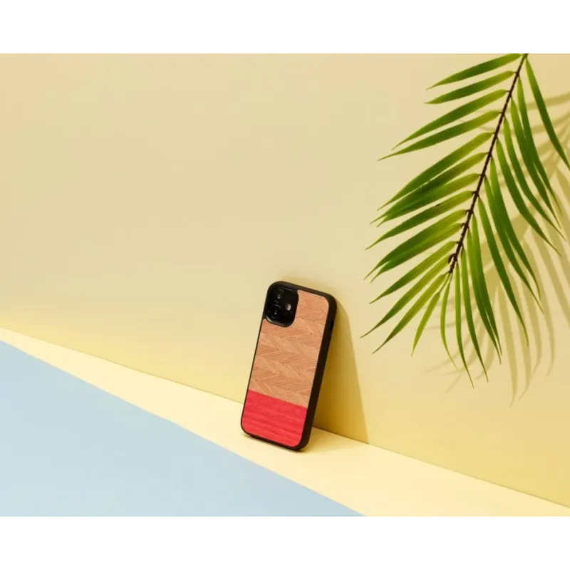 MAN&WOOD case for iPhone 12 mini herringbone azalea black