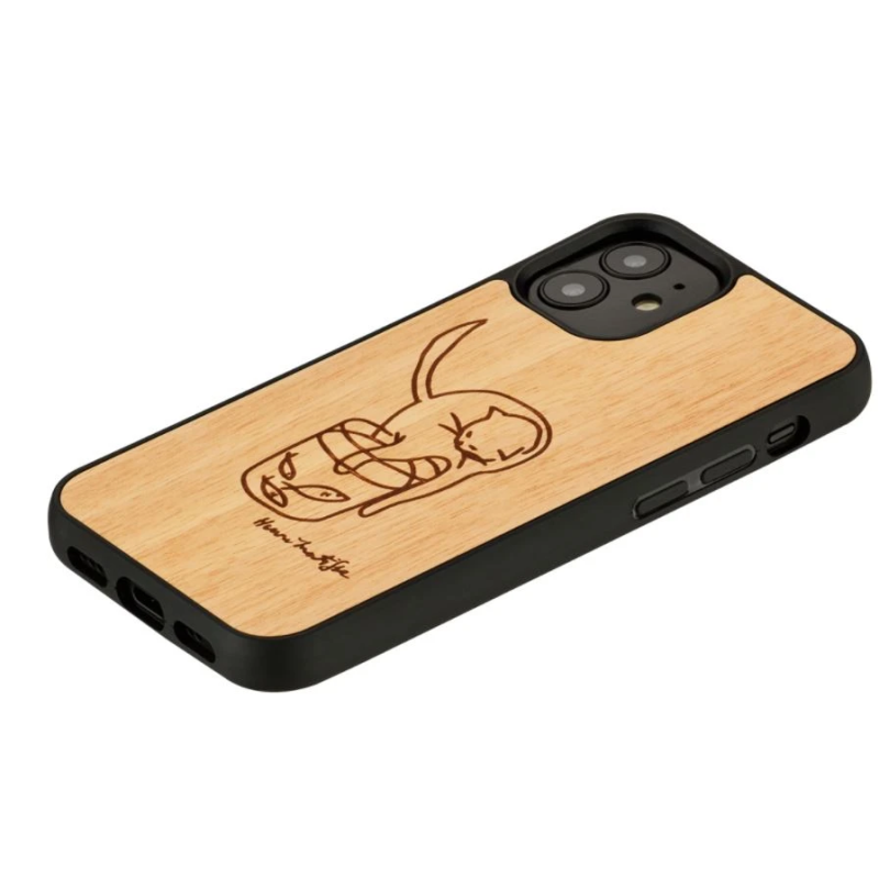 MAN&WOOD case for iPhone 12 mini cat with red fish
