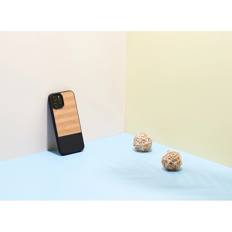MAN&WOOD case for iPhone 12-12 Pro herringbone nero black