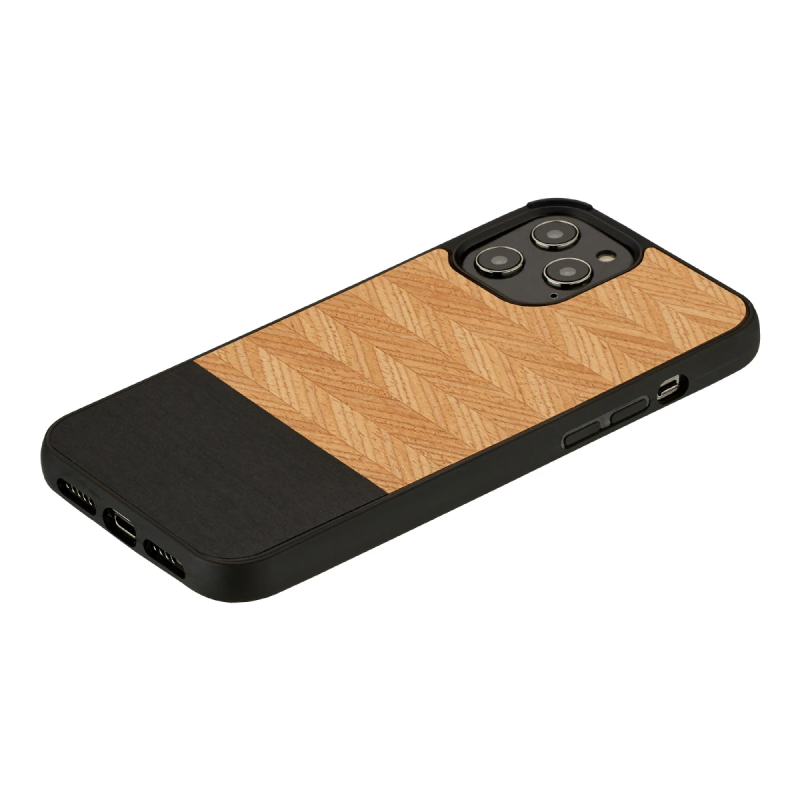MAN&WOOD case for iPhone 12-12 Pro herringbone nero black