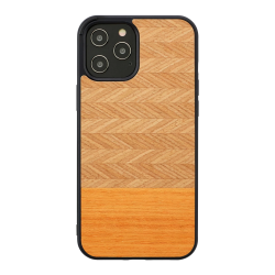 MAN&WOOD case for iPhone 12-12 Pro herringbone arancia black