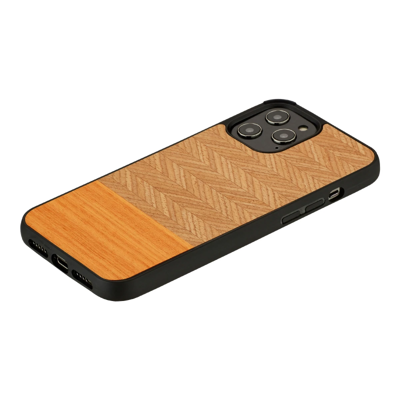 MAN&WOOD case for iPhone 12-12 Pro herringbone arancia black