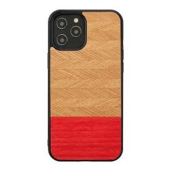 MAN&WOOD case for iPhone 12-12 Pro herringbone azalea black