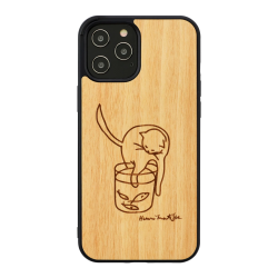 MAN&WOOD case for iPhone 12-12 Pro cat with red fish