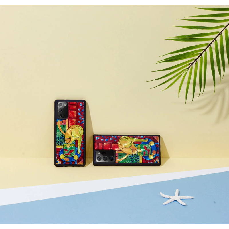 iKins case for Samsung Galaxy Note 20 Ultra cat with red fish