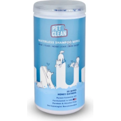 PET WATERLESS SHAMPOO WIPES 50gb - BEZŪDENS ŠAMPŪNS-SALVETES AR HIPOALERĢĒNISKIEM ORGANISKIEM SAVIENOJUMIEM DZĪVNIEKIEM,