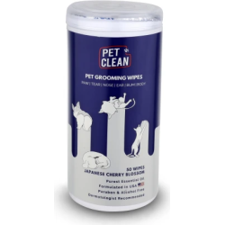 Core Clean PET GROOMING WIPES Japanese Cherry Blossom 50gb - MITRĀS SALVETES, AR HIPOALERĢĒNISKĀM ORGANISKĀM SASTĀVDAĻĀM, AR