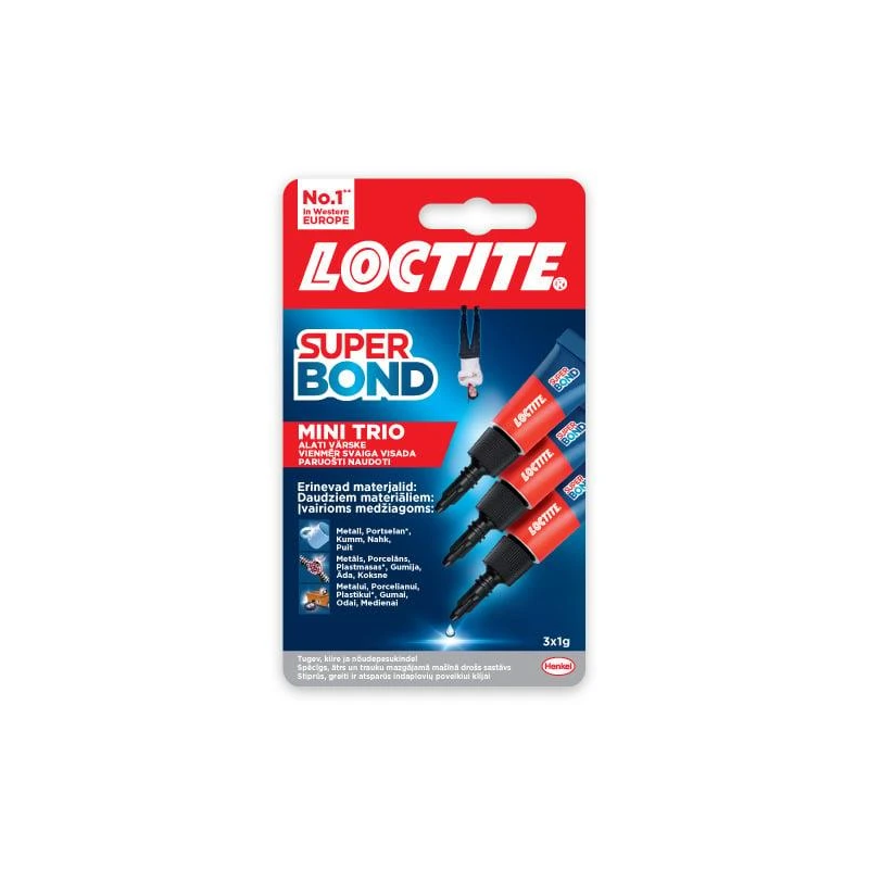 Līme loctite super bond mini trio 3g