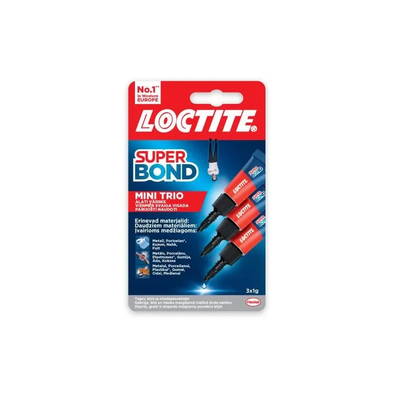 Līme universālā līme Loctite Super Bond Mini Trio, 0.003 kg, caurspīdīga krās.