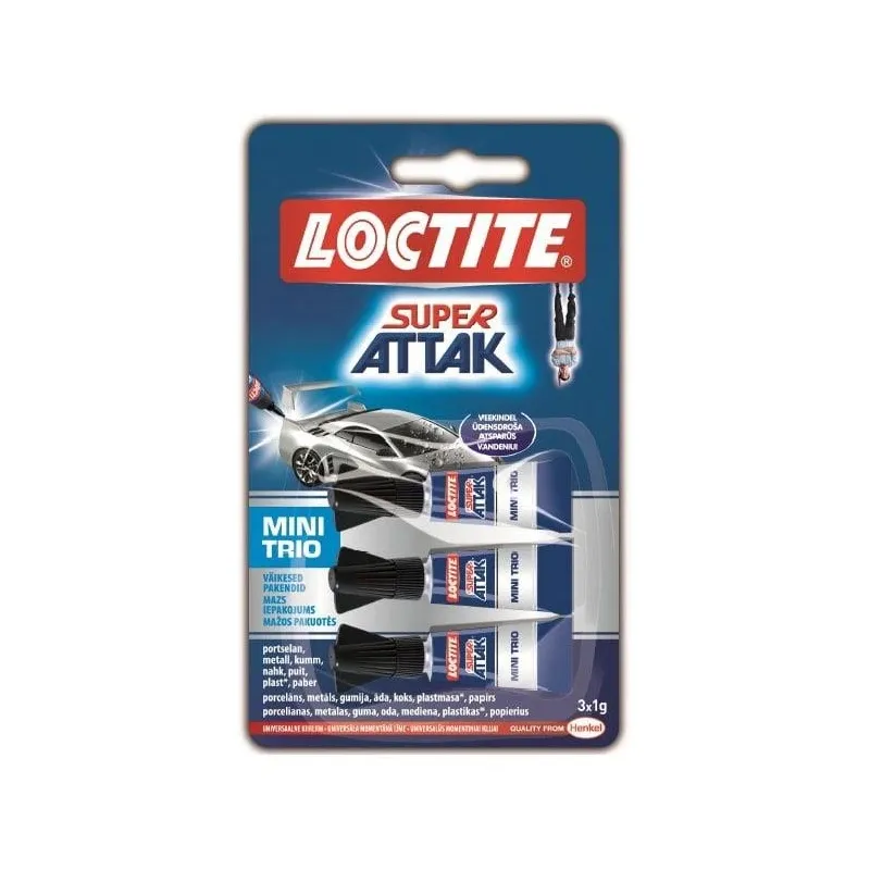 Līme universālā līme Loctite Super Bond Mini Trio, 0.003 kg, caurspīdīga krās.