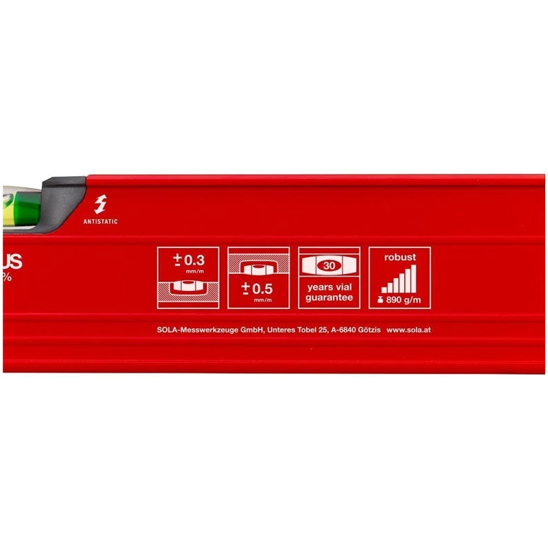 Līmeņrādis 3-ind big red 3 120 cm sola