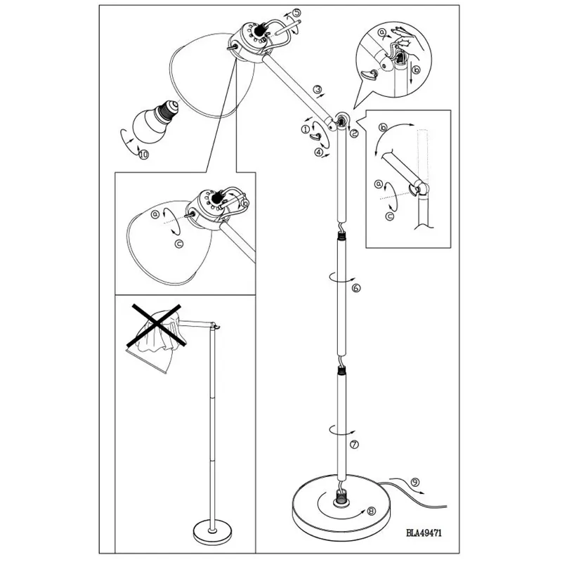 Stāvlampa Eglo Priddy 49471, 40 W, E27