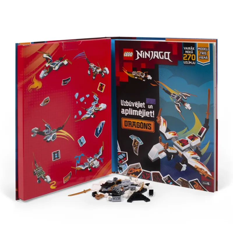 LEGO NINJAGO Aktivitāšu grāmata Konstruē un būvē: Pūķi ,Latviešu valodā,