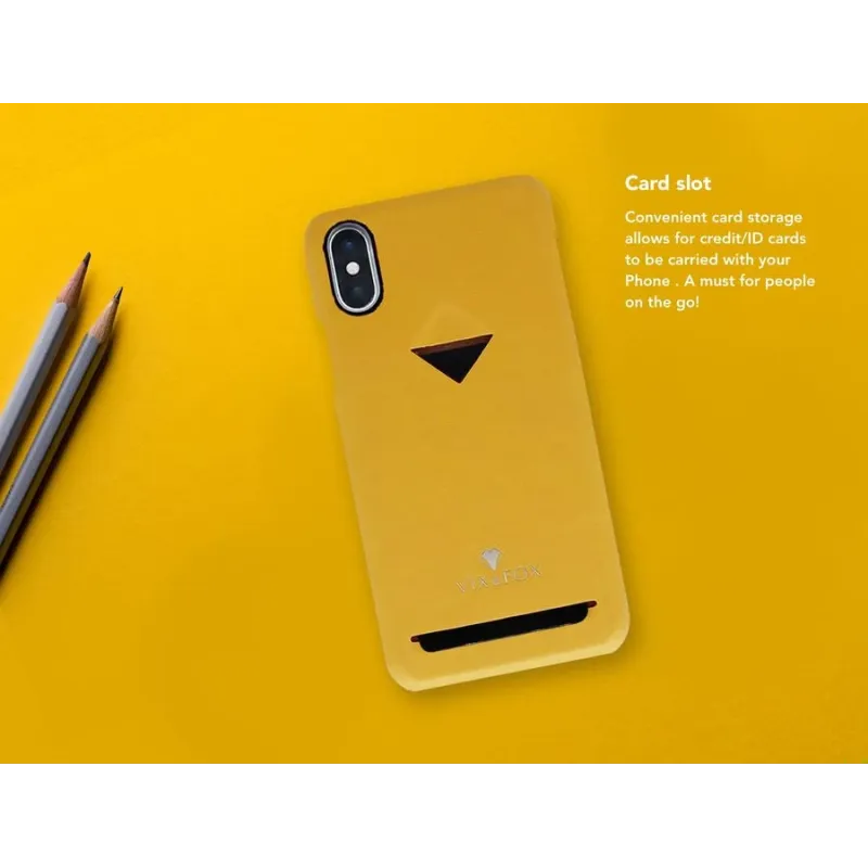 VixFox Card Slot Back Shell for Iphone XR mustard yellow