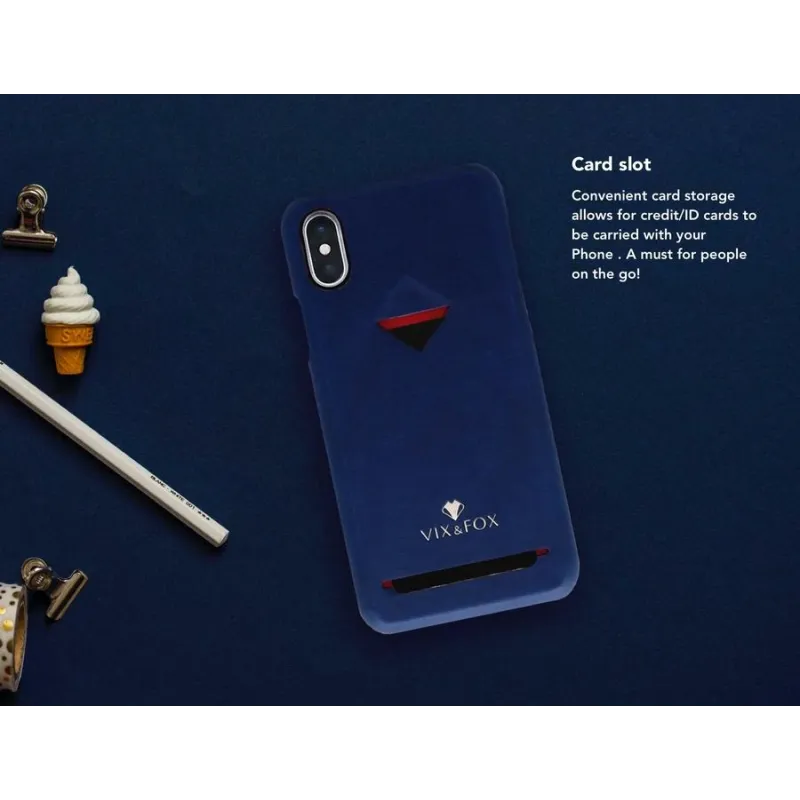 VixFox Card Slot Back Shell for Iphone XSMAX navy blue