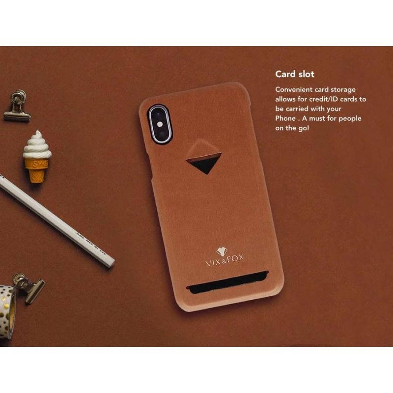 VixFox Card Slot Back Shell for Samsung S9 caramel brown
