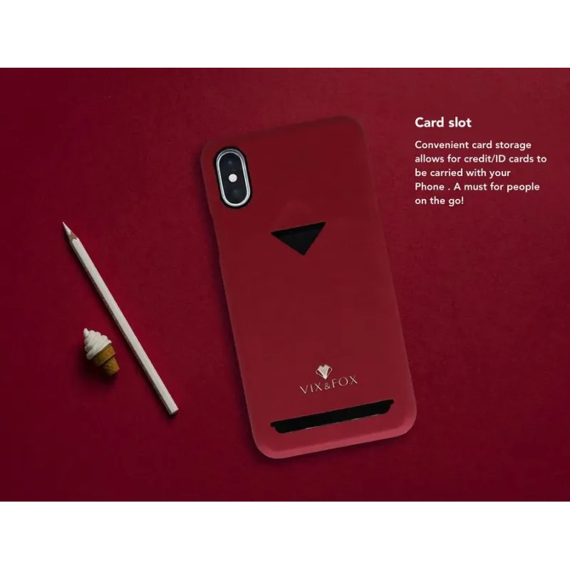 VixFox Card Slot Back Shell for Samsung S9 ruby red