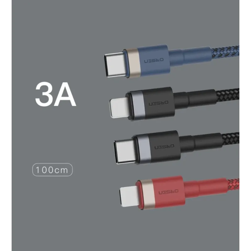 Orsen S51 Type C to Lightning 3A 1m red