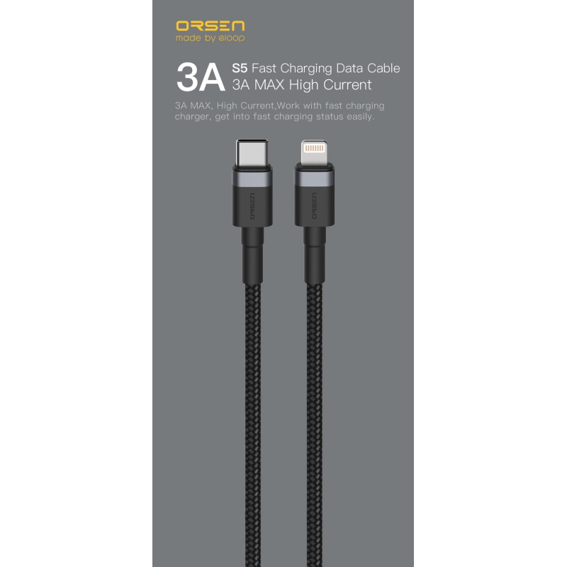 Orsen S51 Type C to Lightning 3A 1m blue