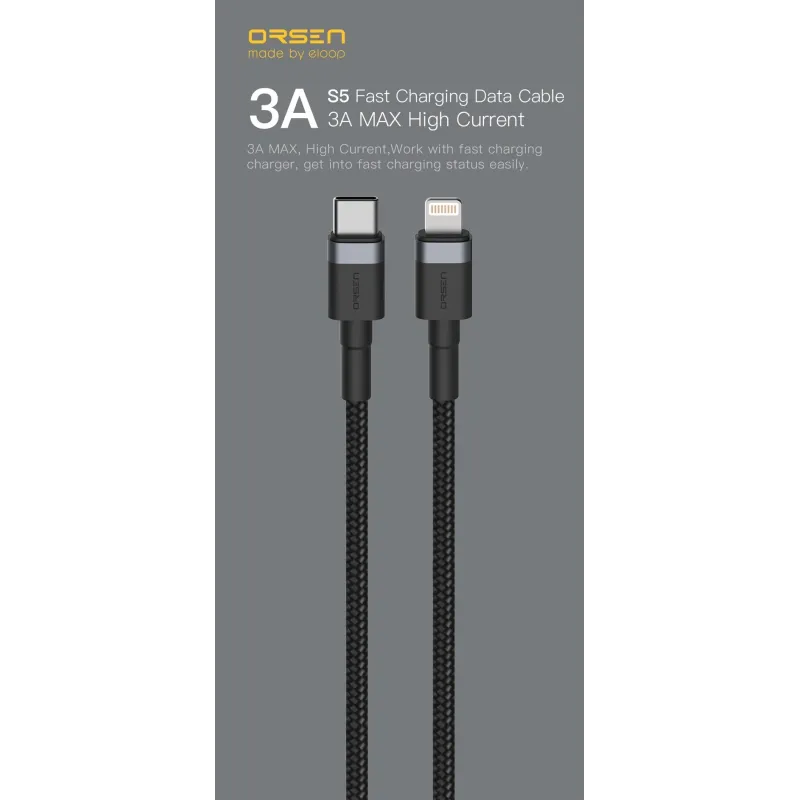 Orsen S51 Type C to Lightning 3A 1m blue