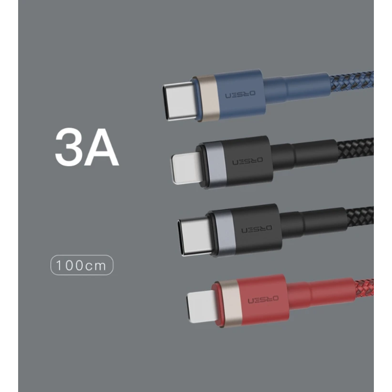 Orsen S51 Type C to Lightning 3A 1m blue