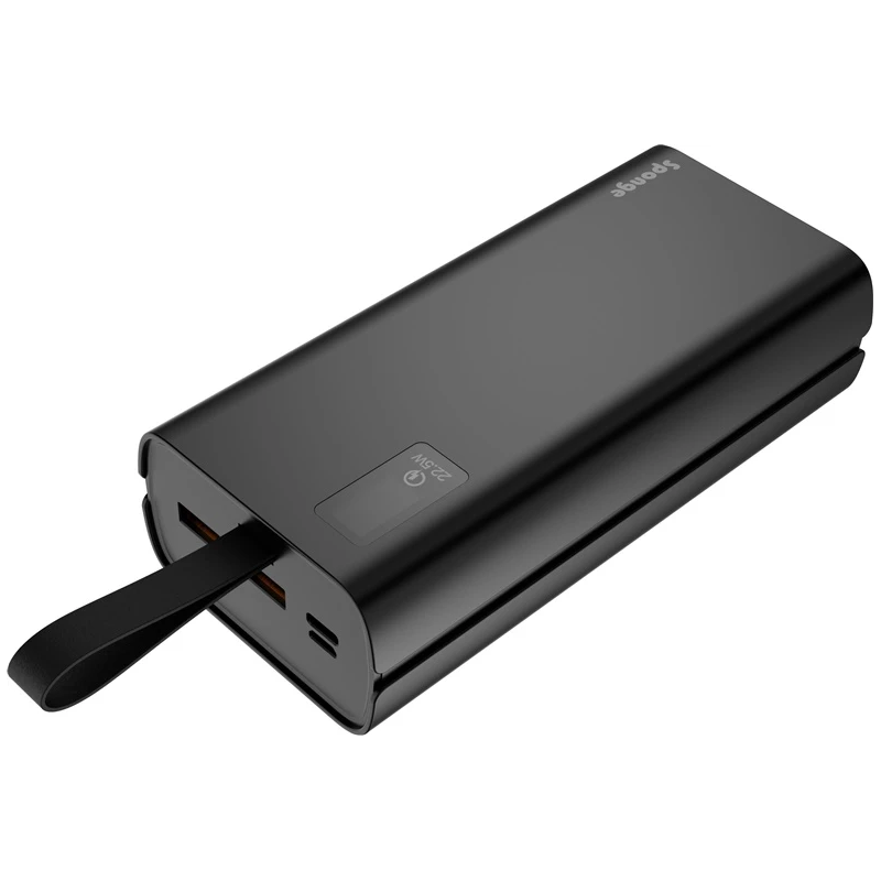 Pārnēsājams lādētājs Sponge Energy 30000 mAh, 22.5 W, pelēks