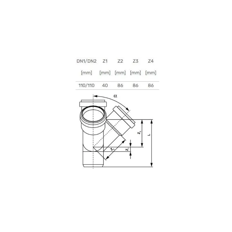 Four way branch 110-110-110x67