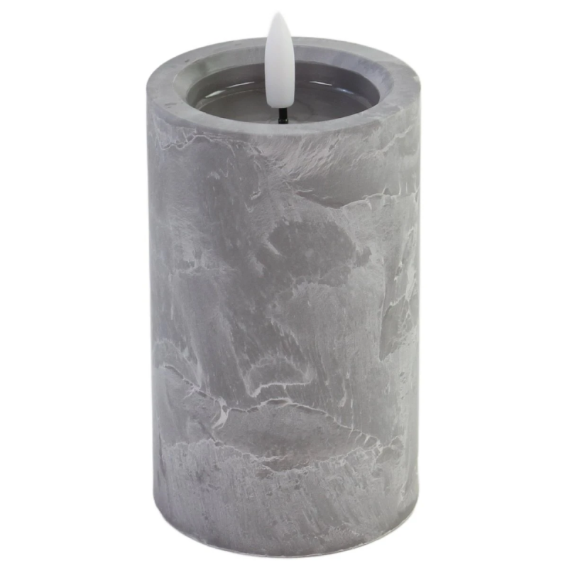 Svece LED 7.5x15cm, akmens efektu