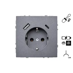 Socket+usb a+c iuk-3-01.m-bm modern bl