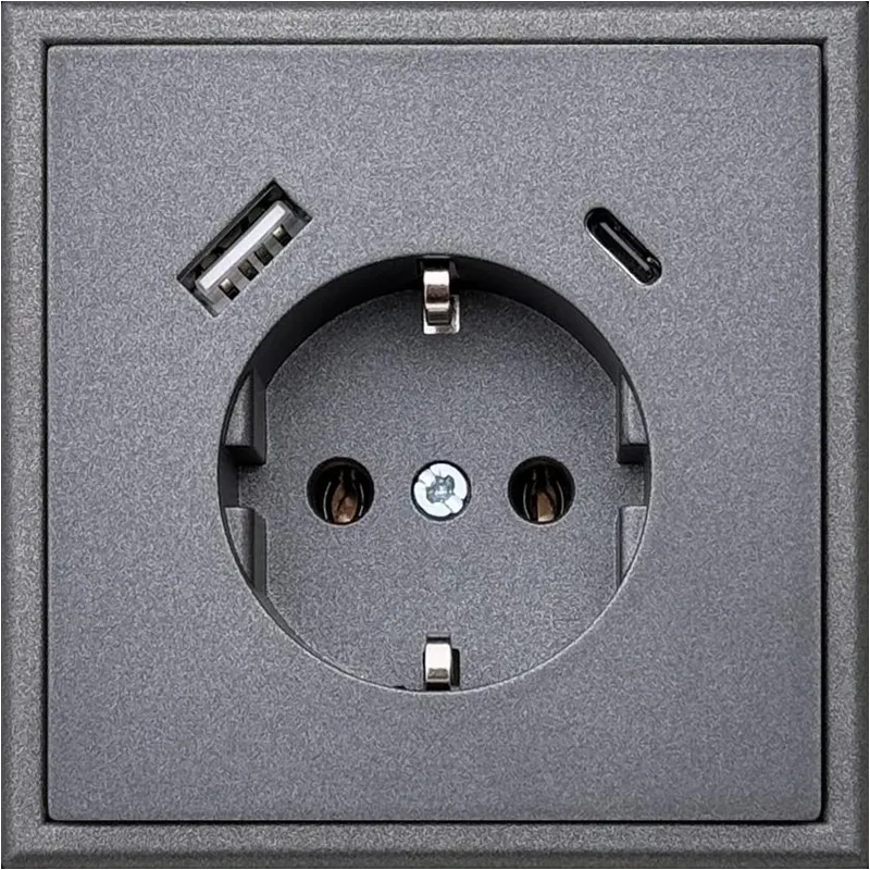 Kontaktligzda Liregus Modern IUK-3-01.M-BM, Iezemēta rozete, matēts melns