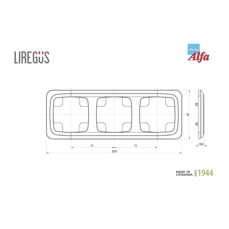 Rāmis liregus alfa 3-viet. balts