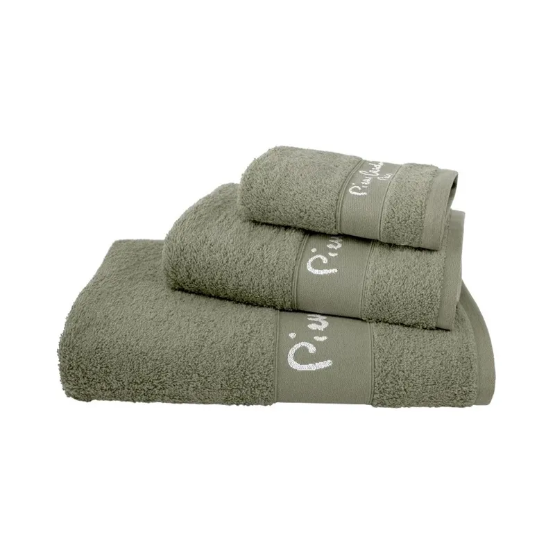 Vannas dvieļu komplekts Pierre Cardin 1227 Green Moss, haki, 140 cm x 70 cm, 3 gab.