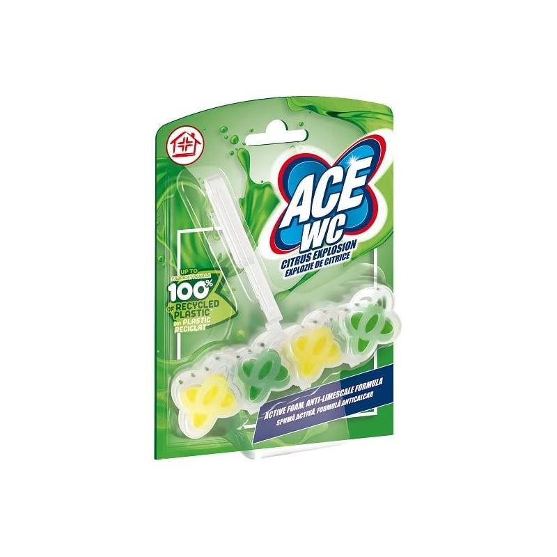 WC tualetes atsvaidzinātājs-tīrītājs ACE. Citrusu eksplozija 48 g