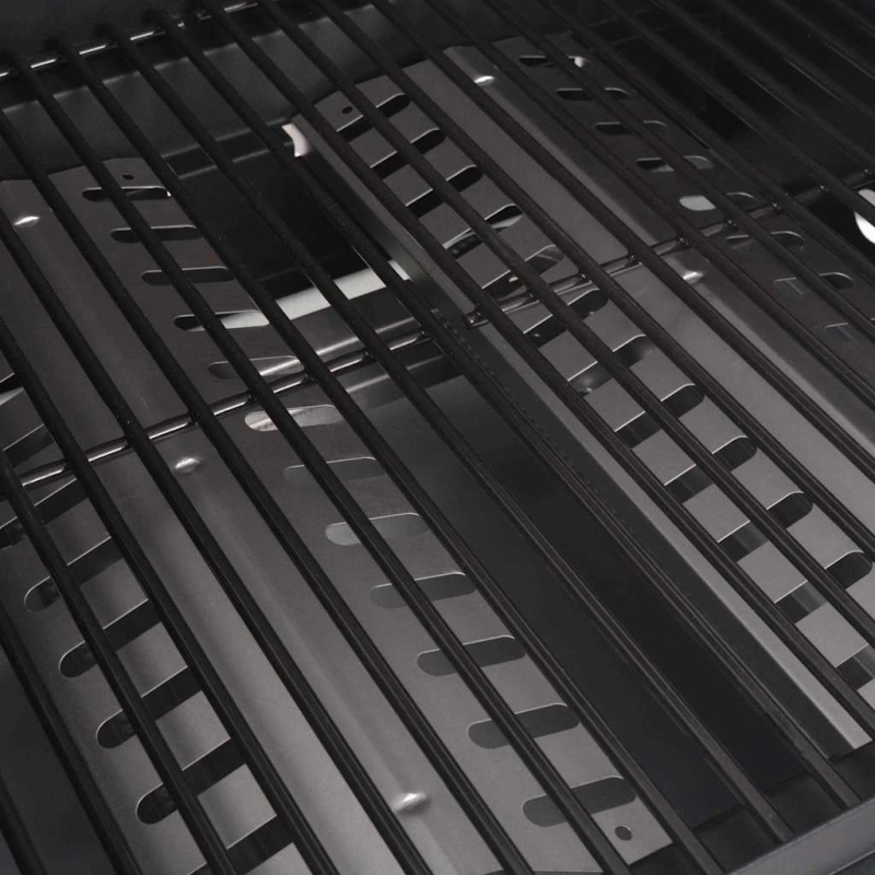 vidaXL Gāzes grils ar degli Sudraba Tērauds ar metāla šļūteni