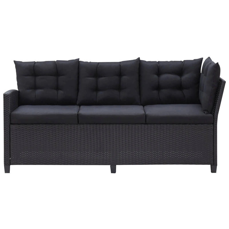 vidaXL Āra mēbeļu komplekti Melna poliratāns