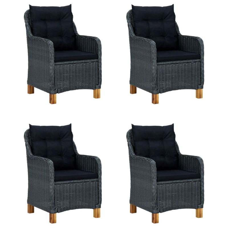 vidaXL 5-daļīgs dārza mēbeļu komplekts, tumši pelēks