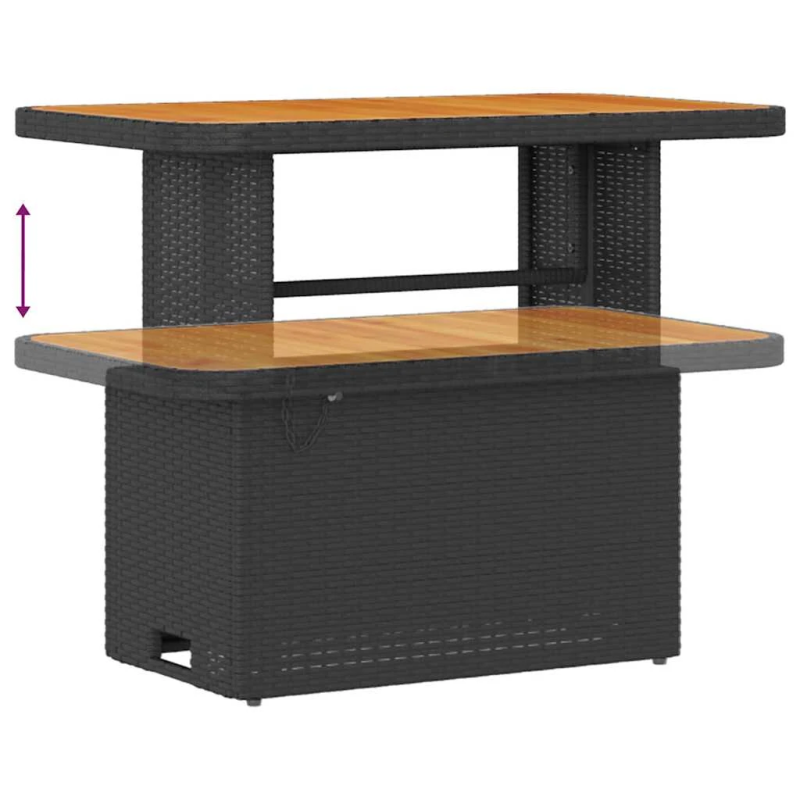 vidaXL Dārza dīvānu komplekts 9 pcs Melna Poliūtu rotangpalma