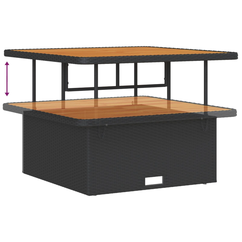 vidaXL Dārza dīvānu komplekts Melns un Krēmkrāsa 80 x 80 x 71 cm