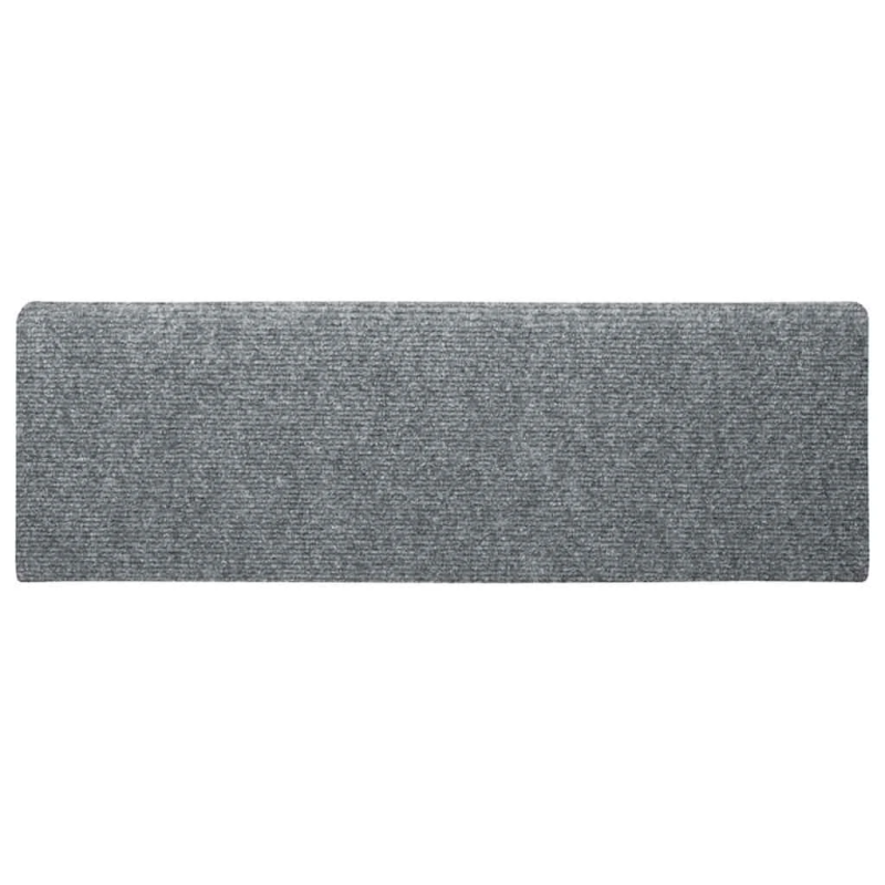 vidaXL kāpņu paklājiņi, pašlīmējoši, 20 gab., 65x21x4 cm, gaiši pelēki, taisnstūrveida mala